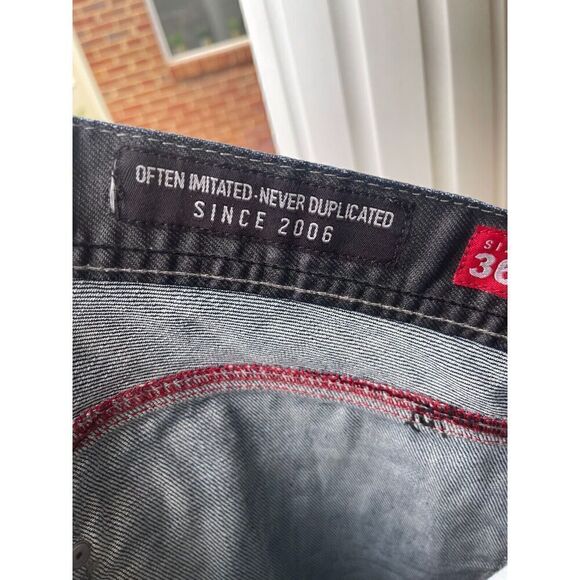 Parish Straight Jeans Men's Size 36 Gray Denim 100% Cotton High Rise 5-Pockets - Picture 10 of 15